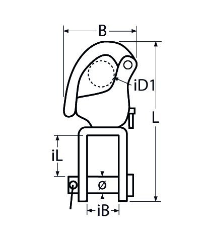 Alternatieve afbeelding voor Schnappschäkel mit Wirbelschäkel 6x87mm Edelstahl A4 1 Stück