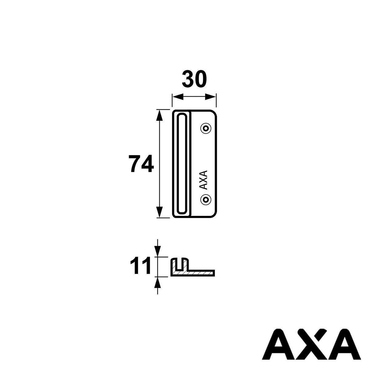 Alternatieve afbeelding voor Aufbauschließplatte Alu für Fensterverschluß 3302 3308 3309 AXA