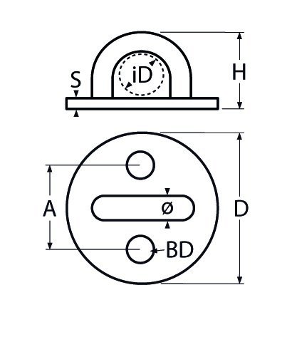 Alternatieve afbeelding voor Augplatte Rund 6mm Edelstahl A4 1 Stück