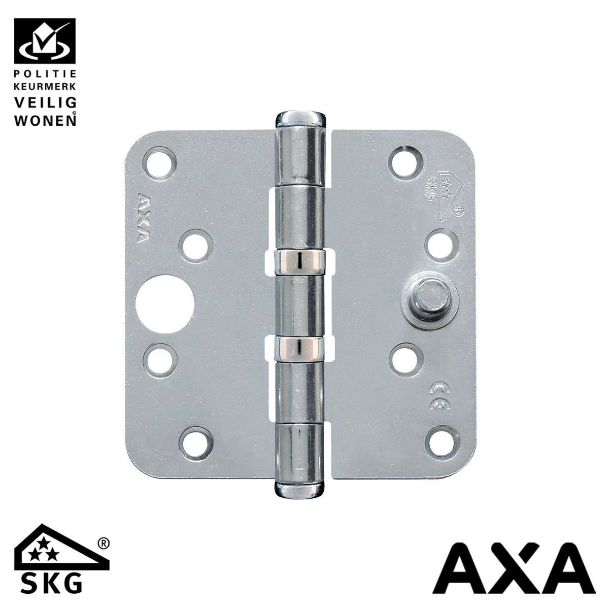 Alternatieve afbeelding voor AXA Sicherheitsscharnier gelagert 89x89mm Runde Ecken Stahl SKG***