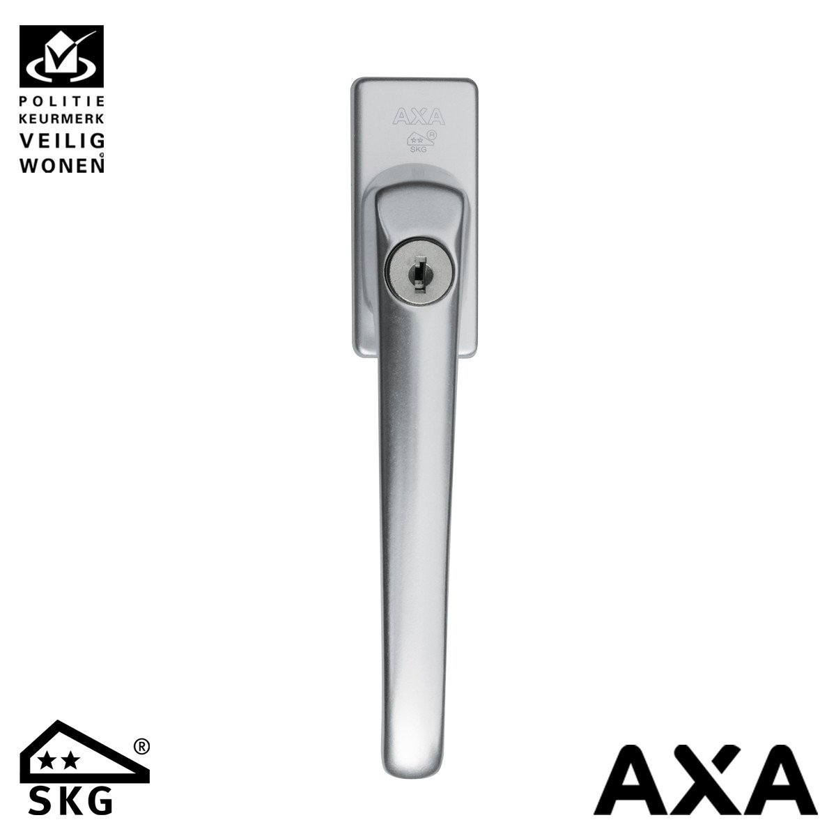 Alternatieve afbeelding voor AXA Fensterverschluß 3350 Dreh-Kipp mit Zylinderschloß 7x32mm Alu SKG**