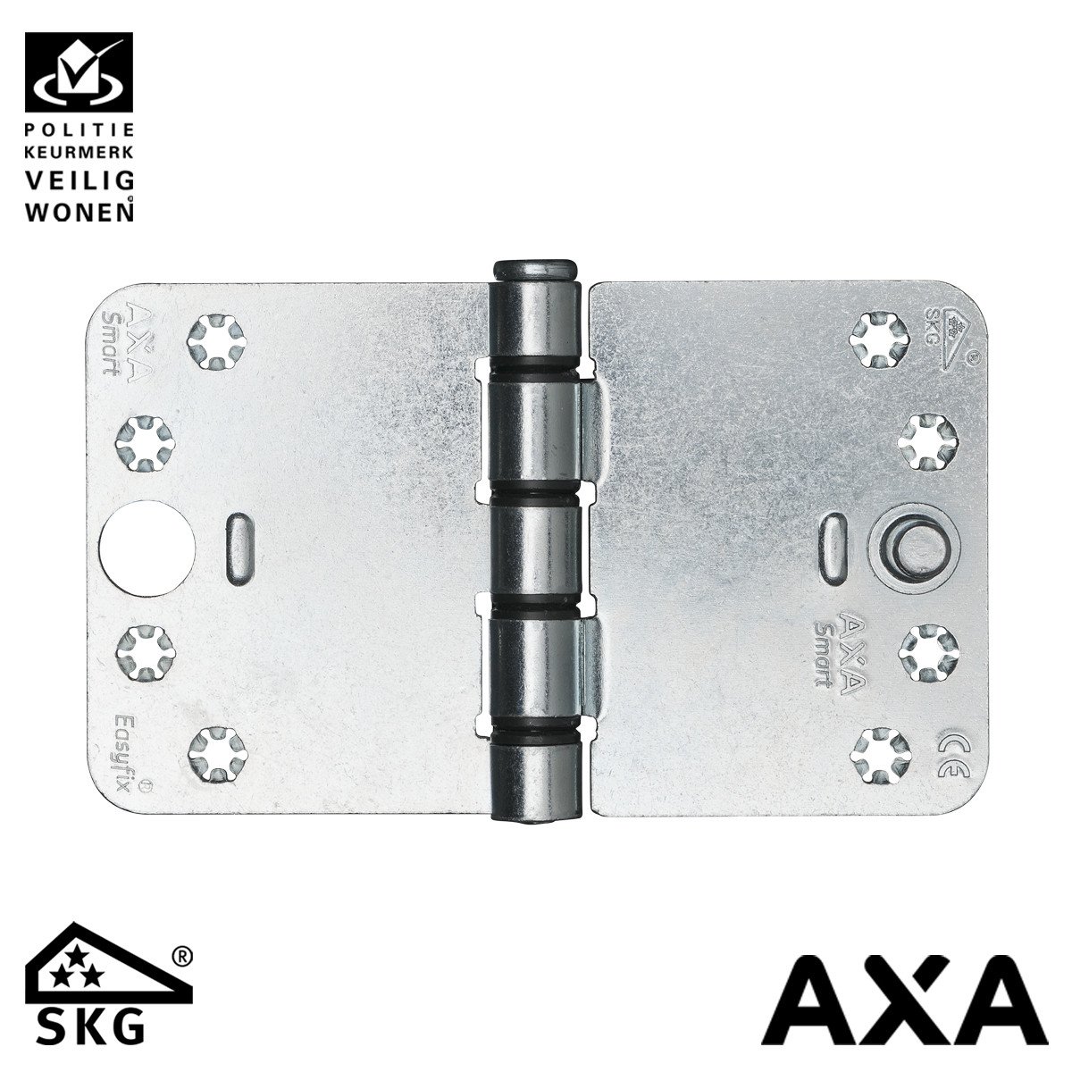 Alternatieve afbeelding voor AXA smart easyfix Sicherheitsscharnier 89x150mm Runde Ecken Stahl SKG***