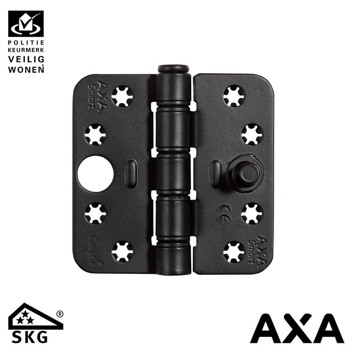 Alternatieve afbeelding voor AXA smart easyfix Sicherheitsscharnier 89x89mm Runde Ecken Schwarz SKG***