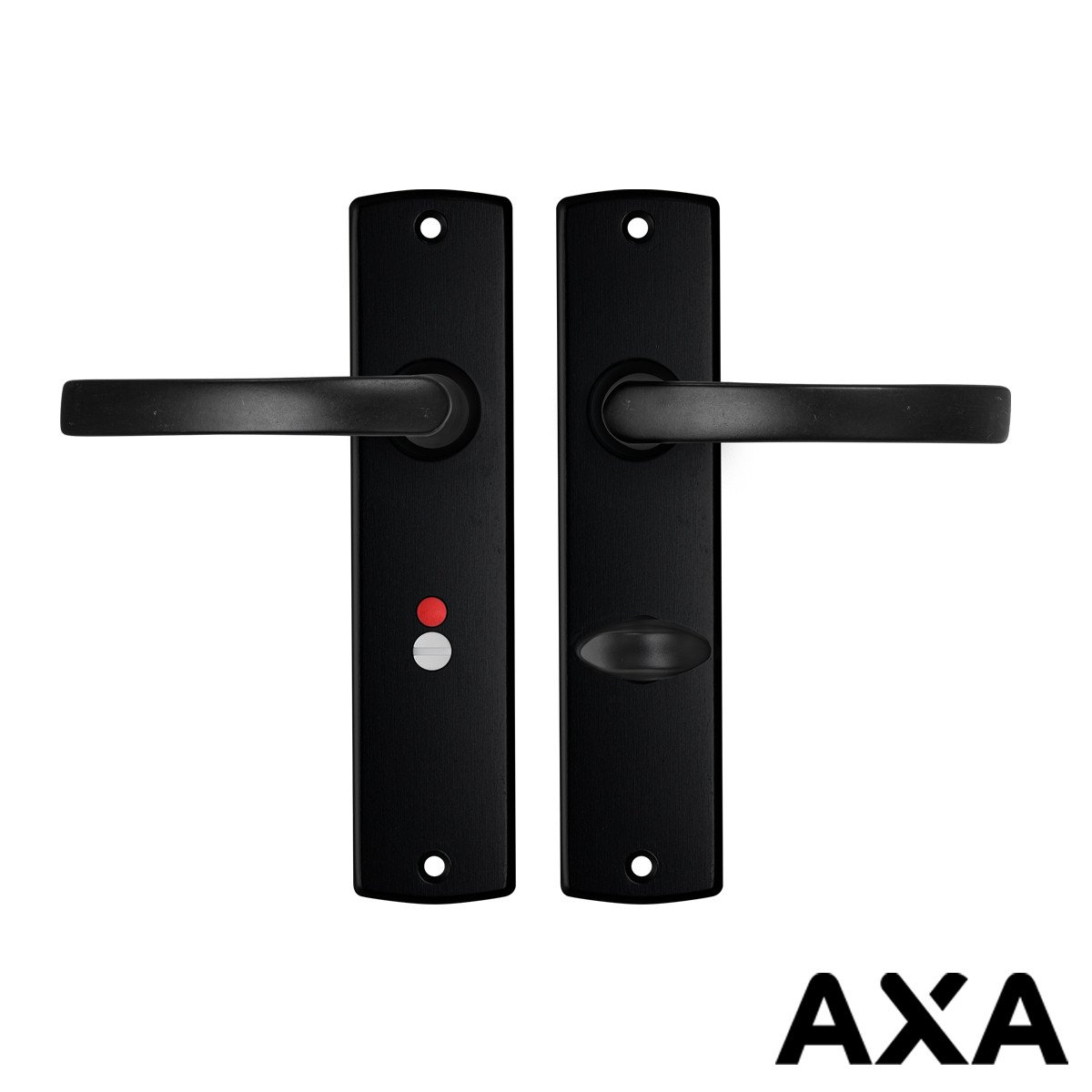 Alternatieve afbeelding voor Beschlag für Innentüren Schwarz AXA auf Schild WC-/ Badezimmer 63/8