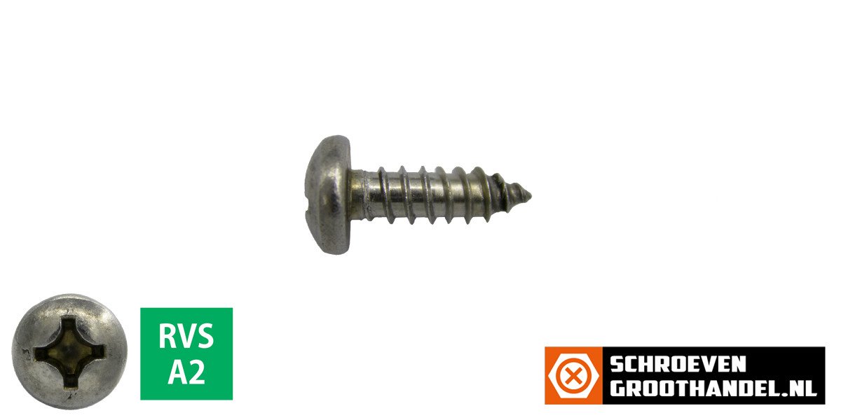 Alternatieve afbeelding voor Blechschrauben Edelstahl A2 2,9x9,5mm Linsenkopf philips DIN7981 200 Stück