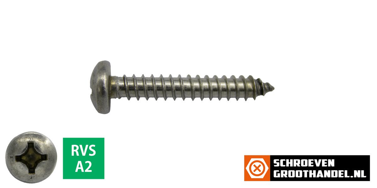 Alternatieve afbeelding voor Blechschrauben Edelstahl A2 3,9x38mm Linsenkopf philips DIN7981 200 Stück