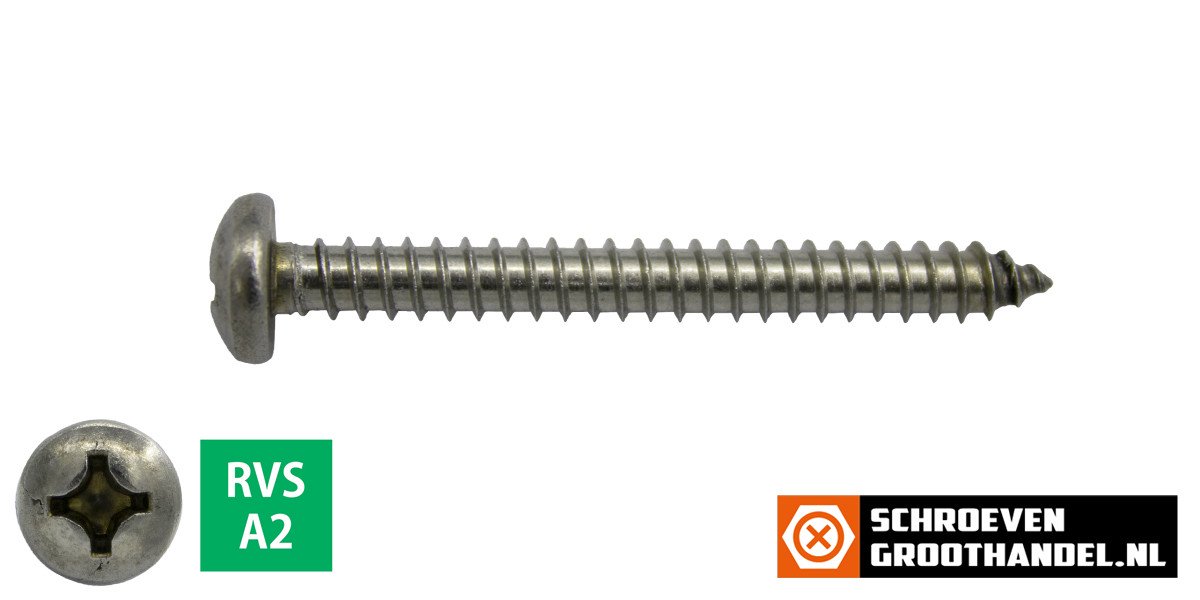 Alternatieve afbeelding voor Blechschrauben Edelstahl A2 4,8x50mm Linsenkopf philips DIN7981 200 Stück