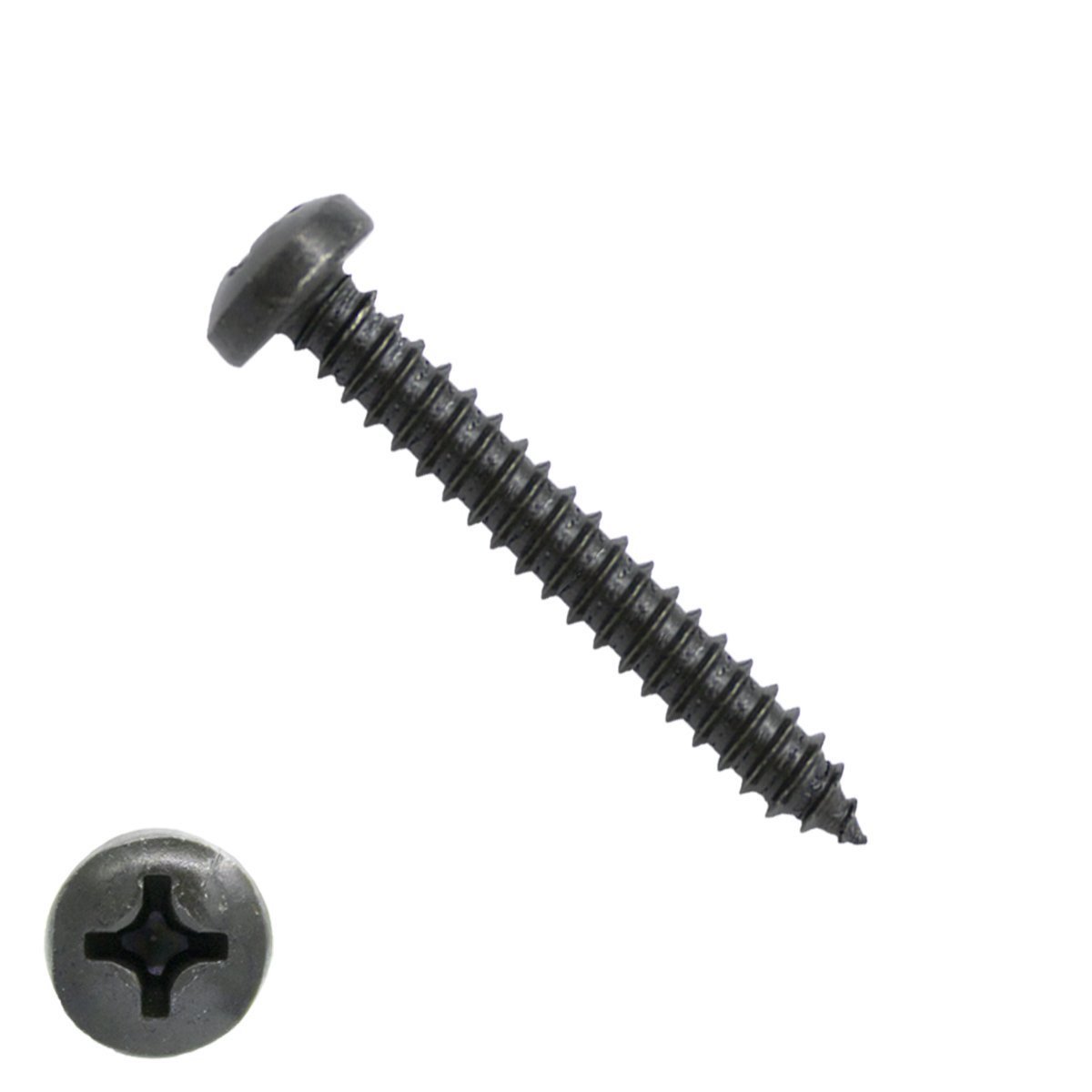 Alternatieve afbeelding voor Blechschrauben Schwarz verzinkt 4,8x38mm Linsenkopf philips DIN7981 200 Stück