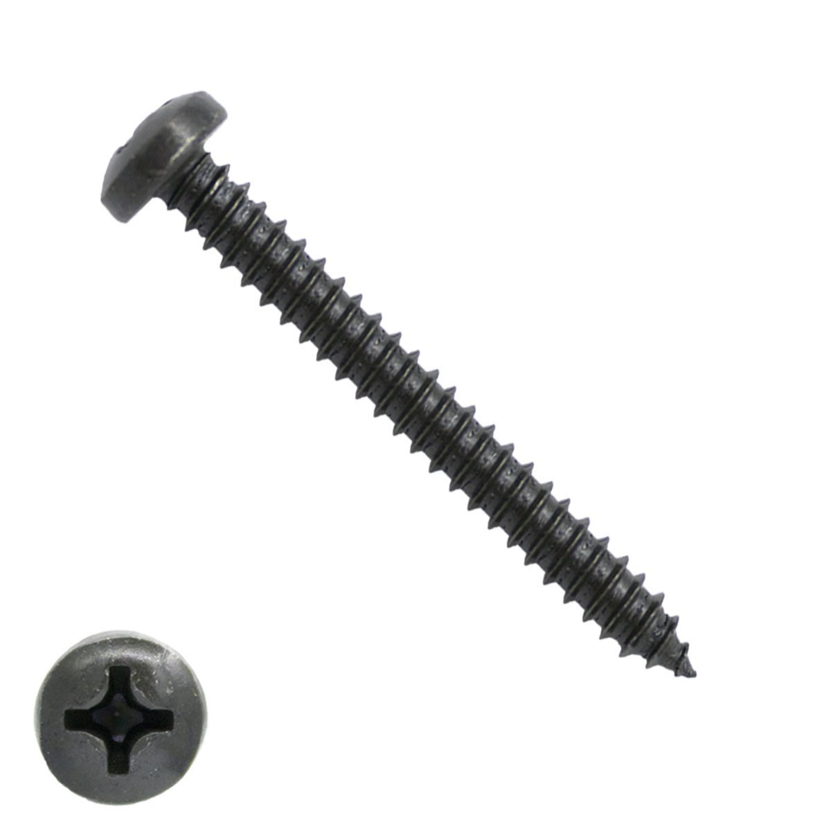 Alternatieve afbeelding voor Blechschrauben Schwarz verzinkt 4,8x50mm Linsenkopf philips DIN7981 200 Stück
