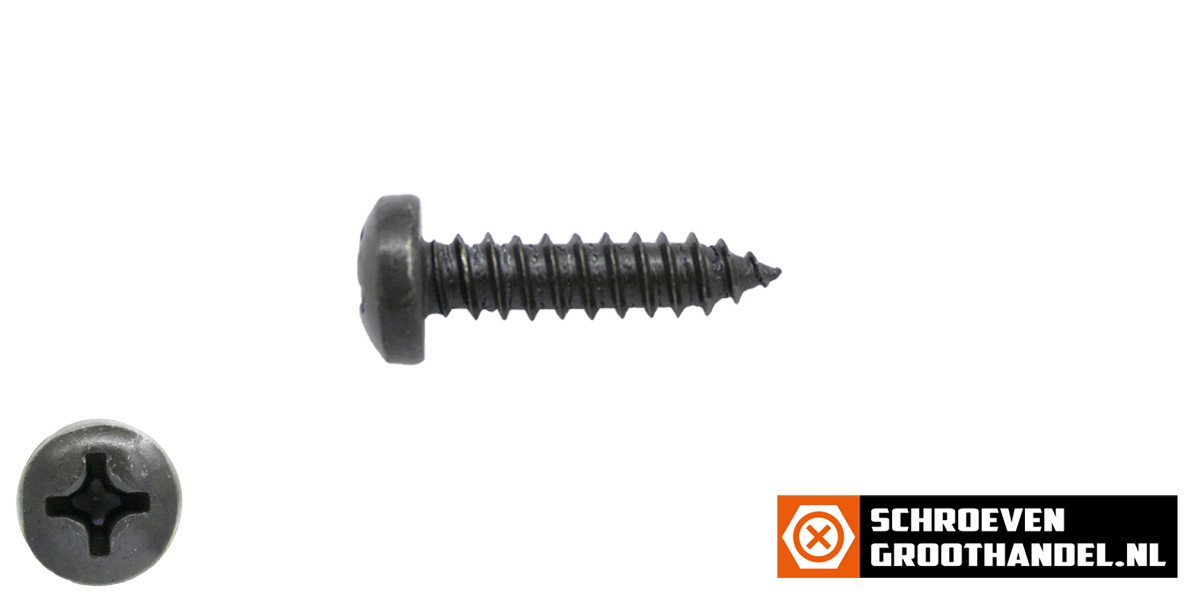 Alternatieve afbeelding voor Blechschrauben Schwarz verzinkt 5,5x19mm Linsenkopf philips DIN7981 200 Stück