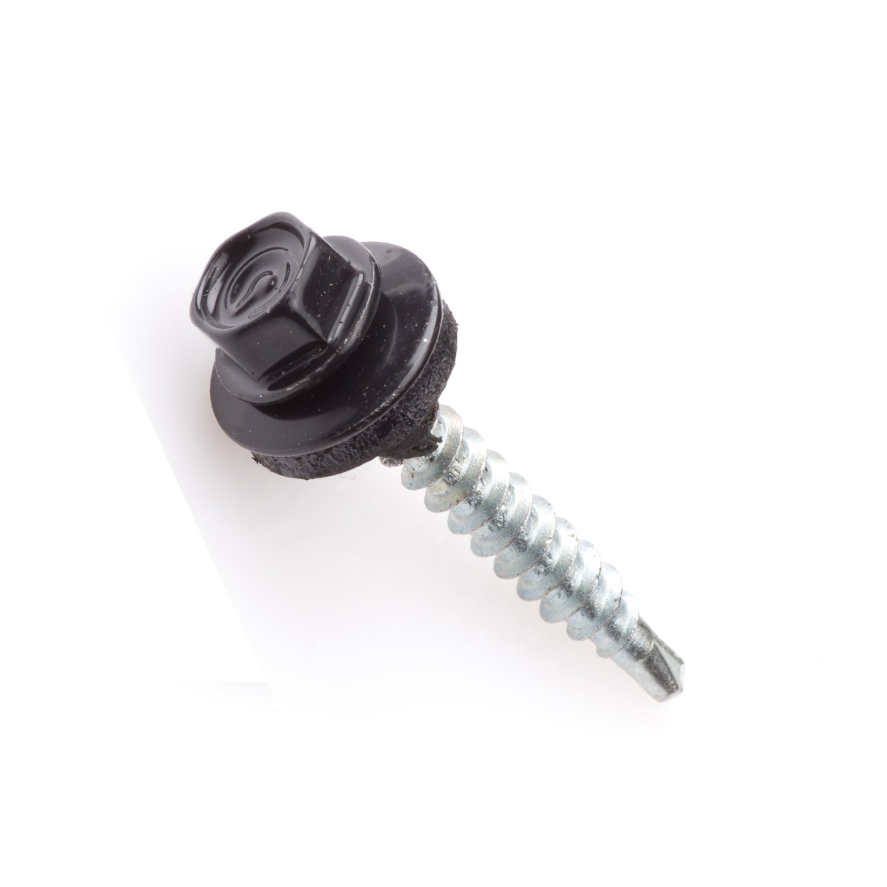 Alternatieve afbeelding voor Blechschrauben Sechskantkopf mit Bohrspitze verzinkt 4,8x35mm Alu ring 14mm Tiefschwarz 200 Stück