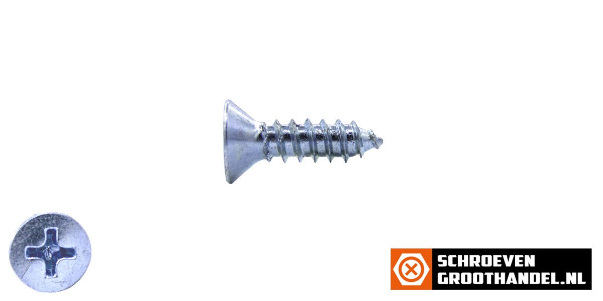 Alternatieve afbeelding voor Blechschrauben verzinkt 2,9x13mm Senkkopf philips DIN7982 200 Stück