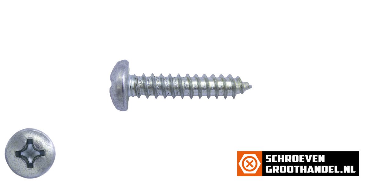 Alternatieve afbeelding voor Blechschrauben verzinkt 2,9x19mm Linsenkopf philips DIN7981 200 Stück