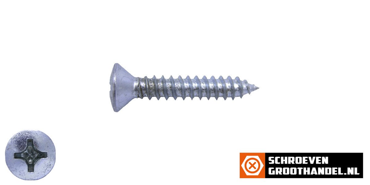 Alternatieve afbeelding voor Blechschrauben verzinkt 4,2x16mm Linsensenkkopf philips DIN7983 200 Stück