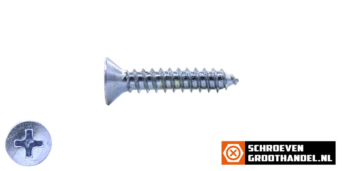 Alternatieve afbeelding voor Blechschrauben verzinkt 4,2x16mm Senkkopf philips DIN7982 200 Stück