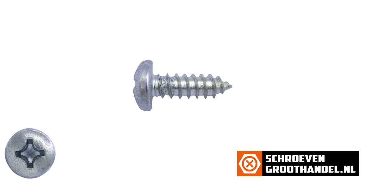 Alternatieve afbeelding voor Blechschrauben verzinkt 4,8x13mm Linsenkopf philips DIN7981 200 Stück