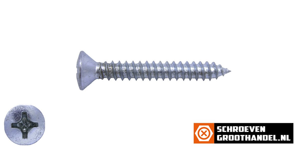Alternatieve afbeelding voor Blechschrauben verzinkt 4,8x32mm Linsensenkkopf philips DIN7983 200 Stück