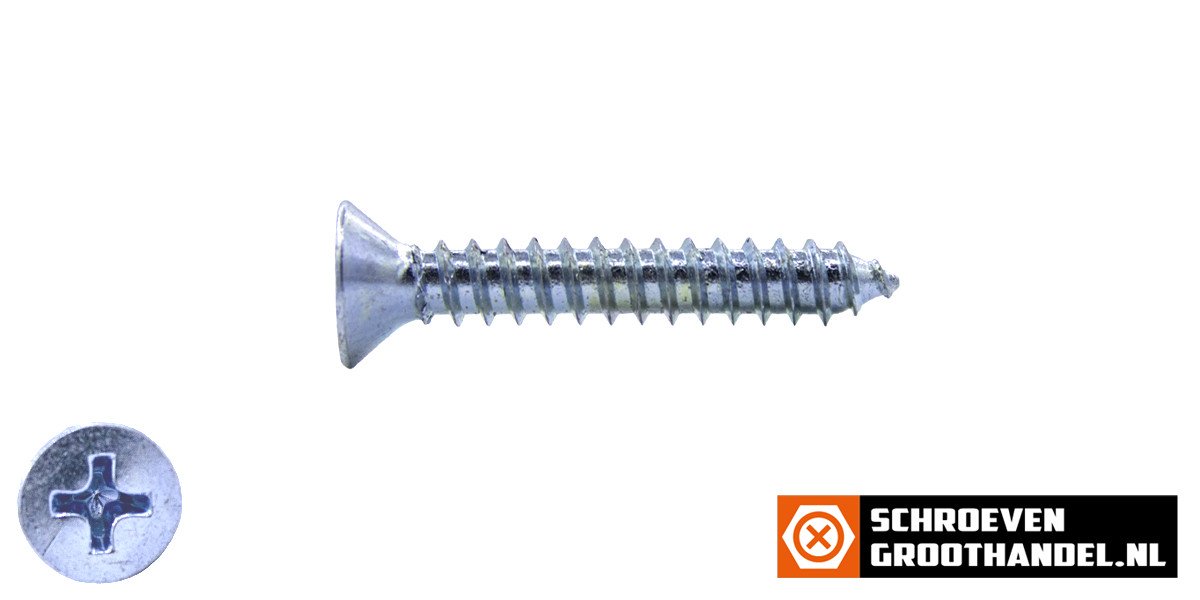 Alternatieve afbeelding voor Blechschrauben verzinkt 4,8x32mm Senkkopf philips DIN7982 200 Stück