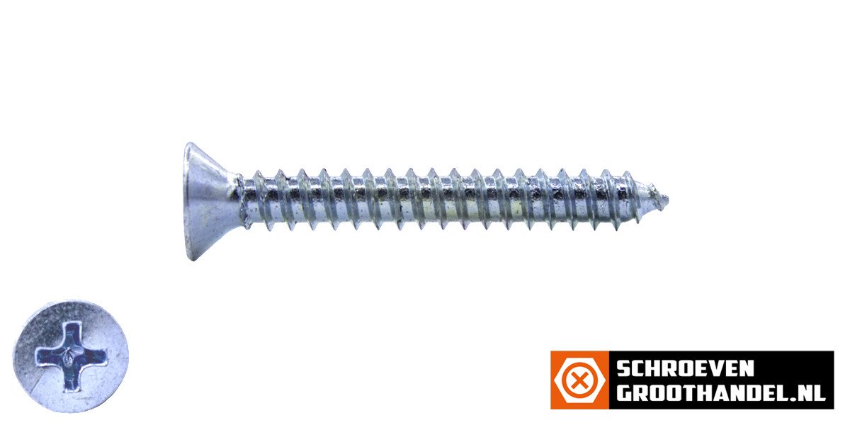 Alternatieve afbeelding voor Blechschrauben verzinkt 4,8x45mm Senkkopf philips DIN7982 200 Stück