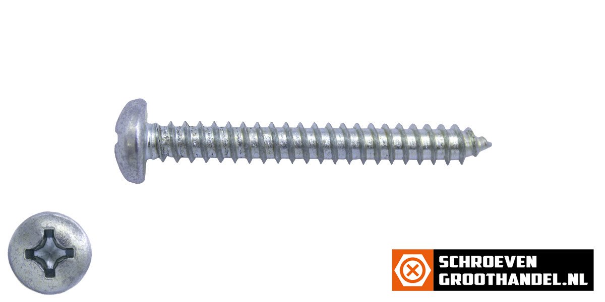 Alternatieve afbeelding voor Blechschrauben verzinkt 4,8x50mm Linsenkopf philips DIN7981 200 Stück
