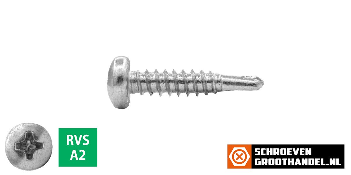 Alternatieve afbeelding voor Bohrschrauben Edelstahl A2 3,9x22mm Linsenkopf philips DIN7504-N 200 Stück