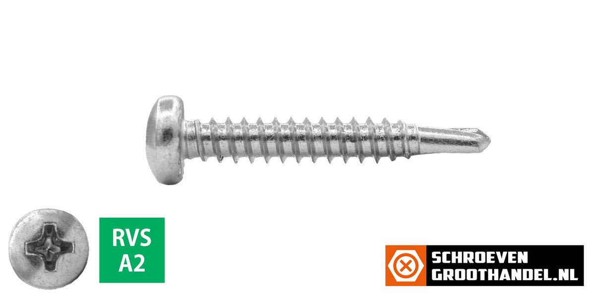 Alternatieve afbeelding voor Bohrschrauben Edelstahl A2 3,9x32mm Linsenkopf philips DIN7504-N 200 Stück