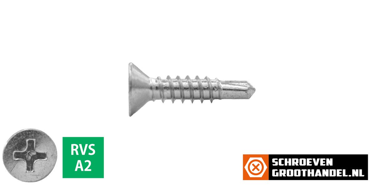 Alternatieve afbeelding voor Bohrschrauben Edelstahl A2 4,2x16mm Senkkopf philips DIN7504-P 200 Stück