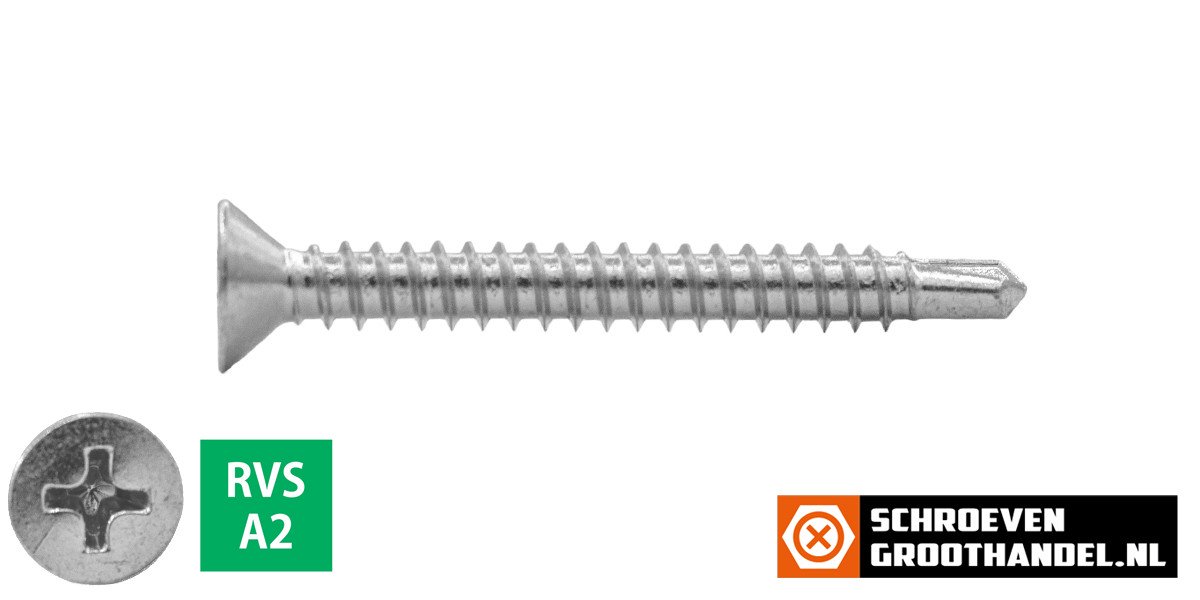 Alternatieve afbeelding voor Bohrschrauben Edelstahl A2 4,8x50mm Senkkopf philips DIN7504-P 200 Stück