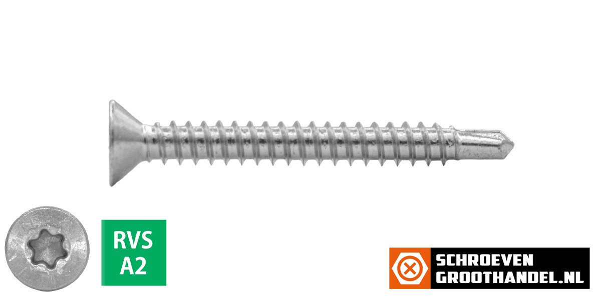 Alternatieve afbeelding voor Bohrschrauben Edelstahl A2 4,8x75mm Senkkopf TORX DIN7504-P 200 Stück