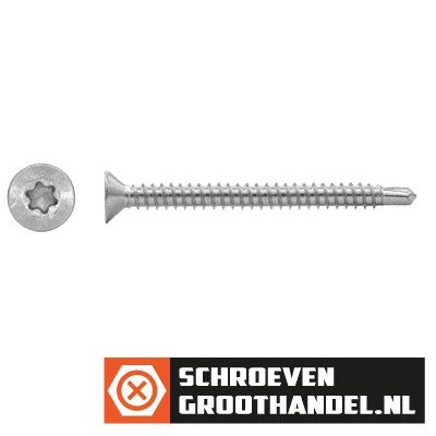 Alternatieve afbeelding voor Bohrschrauben Edelstahl C1 4,8x100mm Senkkopf TORX DIN7504-P 100 Stück