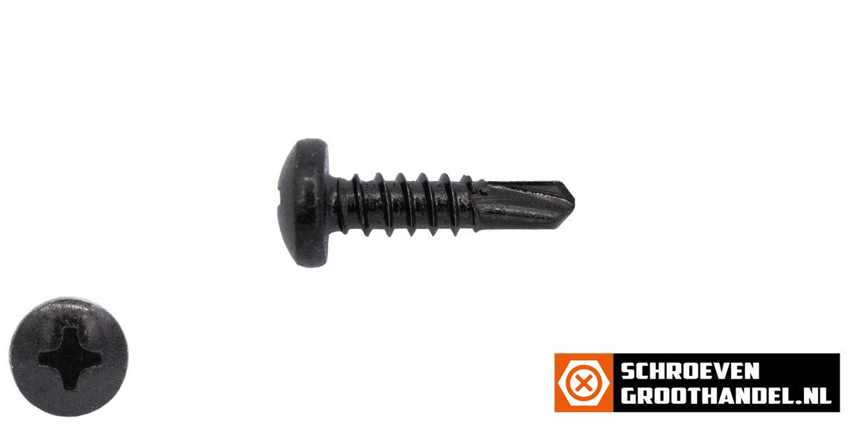 Alternatieve afbeelding voor Bohrschrauben Schwarz verzinkt 4,2x16mm Linsenkopf philips DIN7504-P 200 Stück