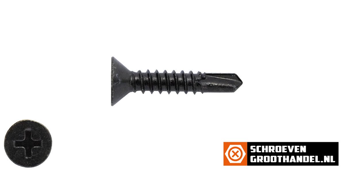 Alternatieve afbeelding voor Bohrschrauben Schwarz verzinkt 4,2x19mm Senkkopf philips DIN7504-P 200 Stück