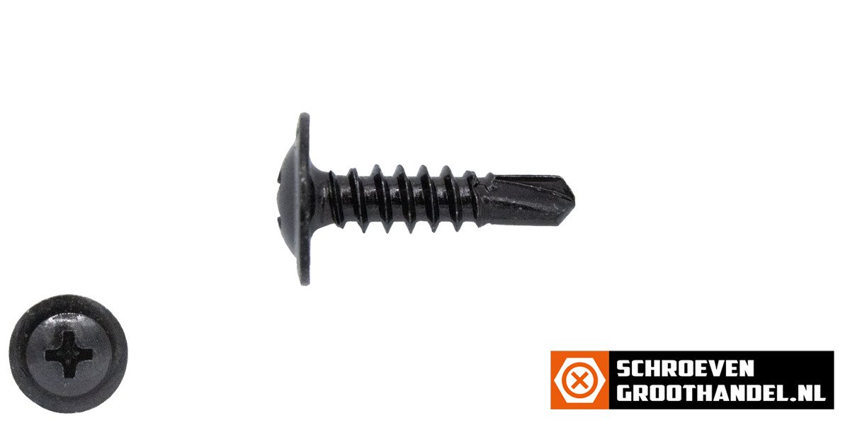 Alternatieve afbeelding voor Bohrschrauben Schwarz verzinkt 4,2x25mm Linsenflanschkopf philips DIN7504-P 200 Stück