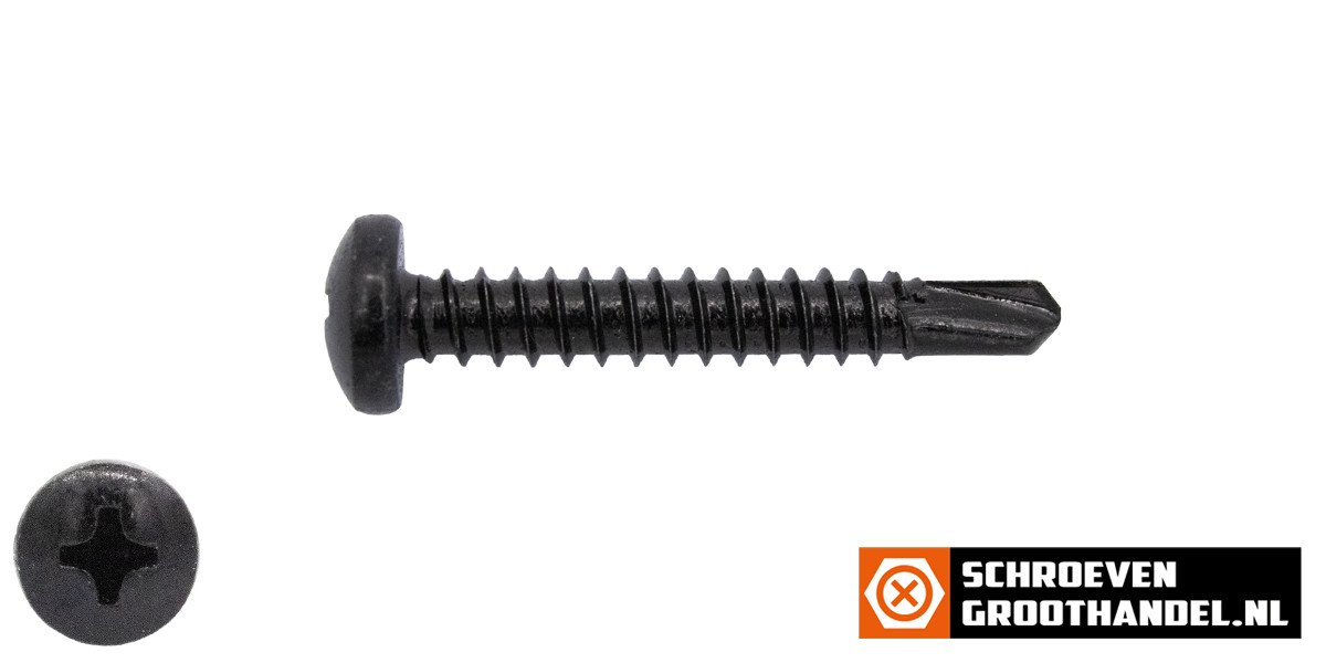 Alternatieve afbeelding voor Bohrschrauben Schwarz verzinkt 4,2x32mm Linsenkopf philips DIN7504-P 200 Stück