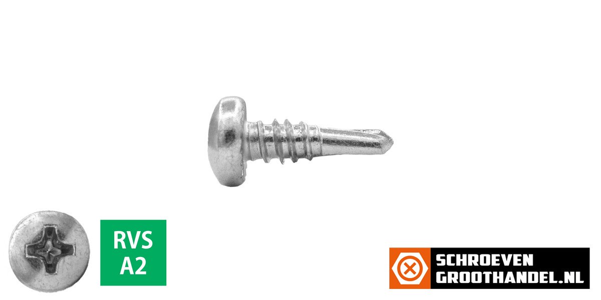 Alternatieve afbeelding voor Bohrschrauben Edelstahl A2 3,5x13mm Linsenkopf philips DIN7504-N 200 Stück