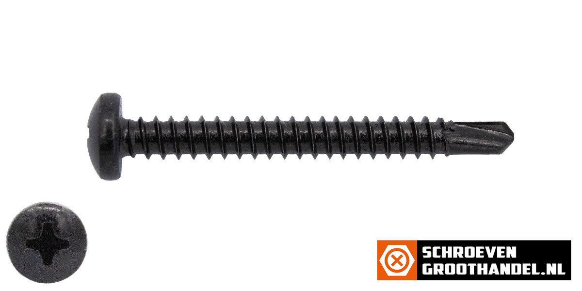 Alternatieve afbeelding voor Bohrschrauben Schwarz verzinkt 4,8x50mm Linsenkopf philips DIN7504-N 200 Stück