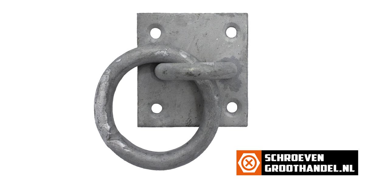 Alternatieve afbeelding voor Decksplatte ecking mit Ring 55x55mm feuerverzinkt 1 Stück