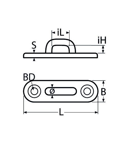 Alternatieve afbeelding voor Decksplatte ovale Grundplatte  100mm Edelstahl A4 1 Stück