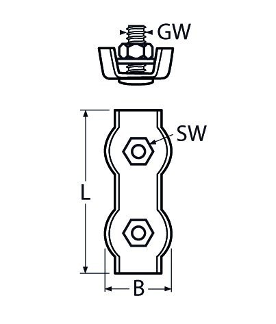 Alternatieve afbeelding voor Drahseilklemme duplex 4mm Edelstahl A4 1 Stück