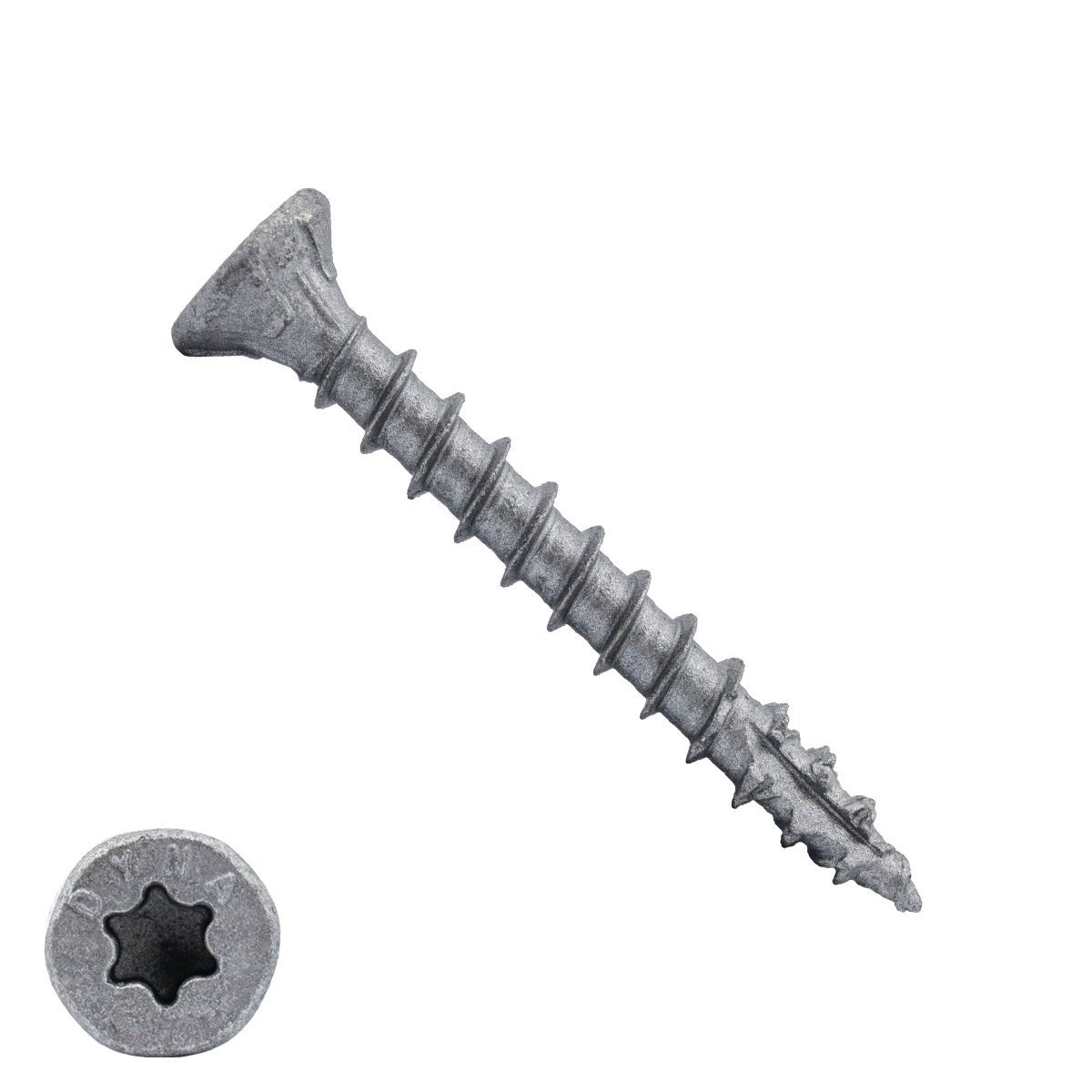 Alternatieve afbeelding voor Dynaplus Holzbauschraube 6x50mm AR-Coating Grau Senkkopf Cut-Spitze TORX 100 Stück