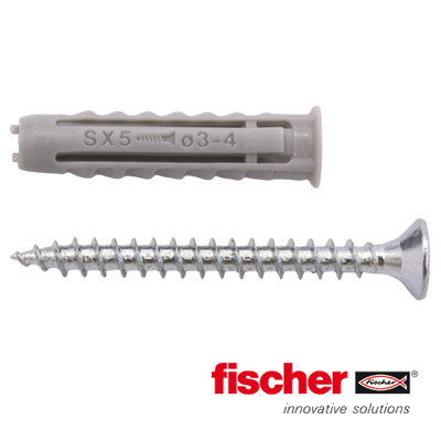 Alternatieve afbeelding voor fischer Dübel SX 5 mit Schrauben 3,5x35mm 20 Stück
