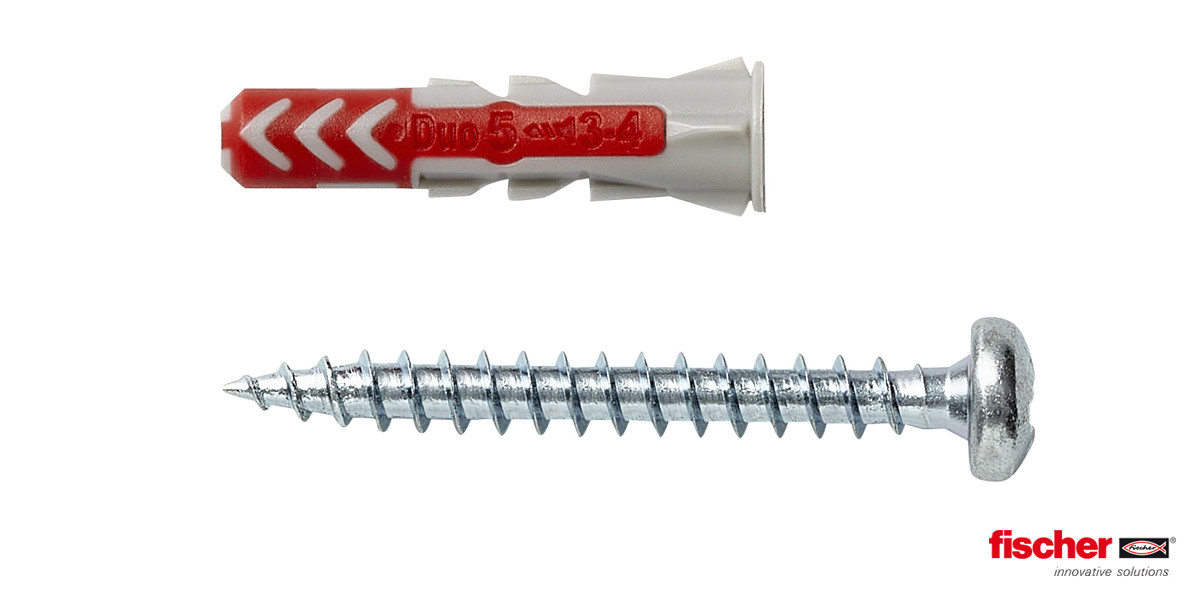 Alternatieve afbeelding voor fischer Duopower Dübel 5x25 S PH K mit Linsenkopfschrauben 18 Stück