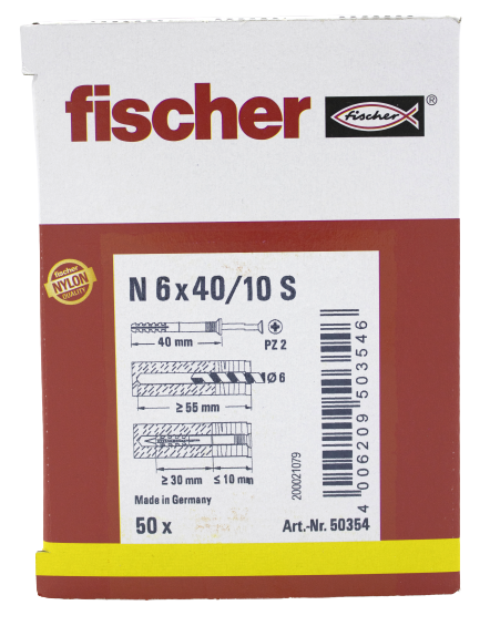 Alternatieve afbeelding voor fischer Nageldübel N 6x40/10 S 50 Stück