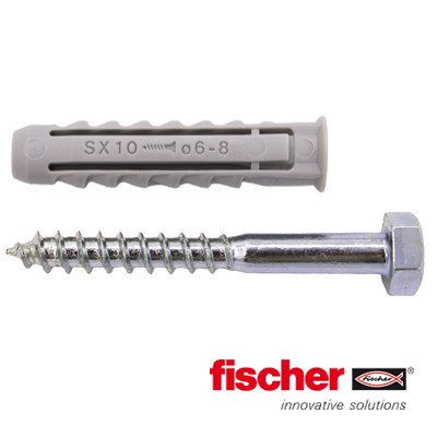Alternatieve afbeelding voor fischer Dübel SX 10x50 S mit Schlüsselschrauben 7x65mm 5 Stück