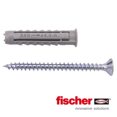 Alternatieve afbeelding voor fischer Dübel SX 8x40 S mit Schrauben 5x55mm 10 Stück