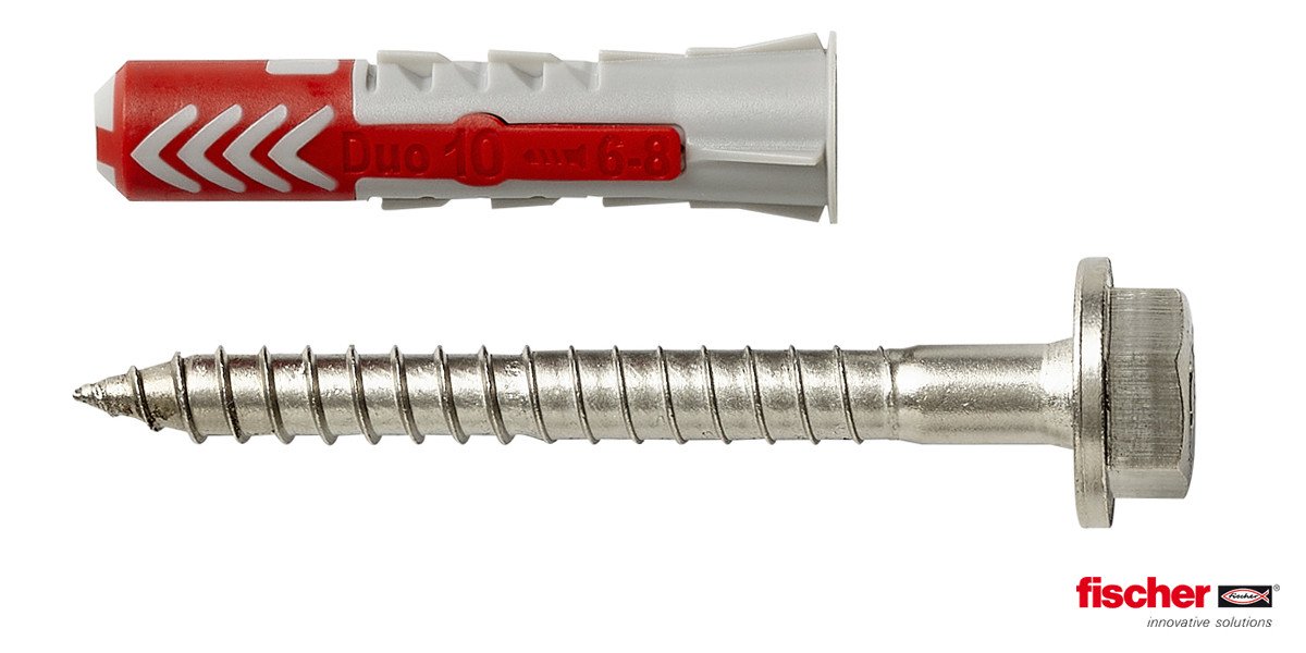 Alternatieve afbeelding voor fischer Duopower Dübel 10x50 S A4 K mit Edelstahl A4 Schrauben 2 Stück