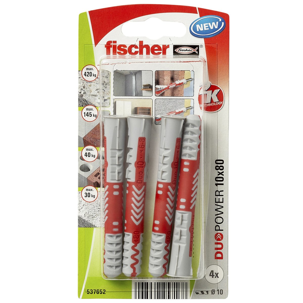 Alternatieve afbeelding voor fischer Duopower Dübel 10x80mm 4 Stück