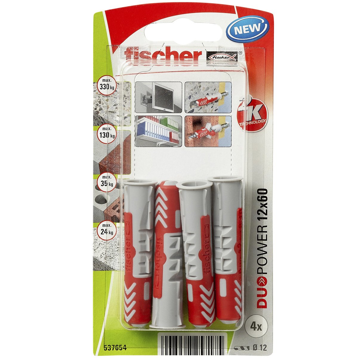 Alternatieve afbeelding voor fischer Duopower Dübel 12x60mm 4 Stück