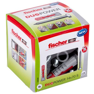 Alternatieve afbeelding voor fischer Duopower Dübel 14x70 S mit Schlüsselschrauben 8 Stück