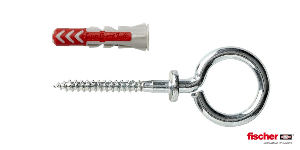 Alternatieve afbeelding voor fischer Duopower Dübel 5x25 OH K mit Ösenhaken 8 Stück